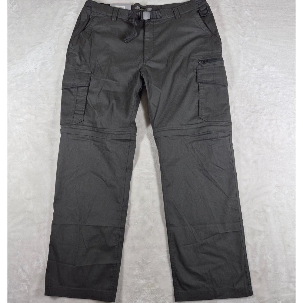 BC Clothing Convertible Cargo Pants Men's 2XL XXL Gray 32"‎ Outdoor Hiking NWT